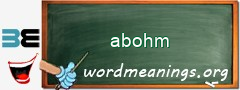 WordMeaning blackboard for abohm